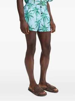 Shorts da spiaggia a motivi blu e verdi