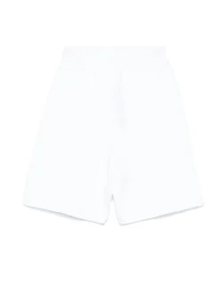 Shorts di cotone bianco con patch logo