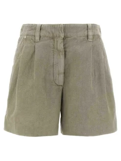Shorts di cotone in lino