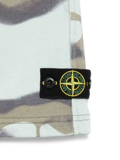 Shorts di cotone mimetico con logo