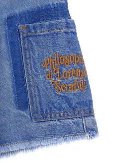Shorts di denim blu