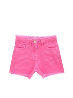 Shorts in denim rosa con ricamo Bugs Bunny