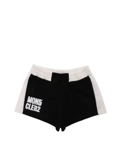 Shorts neri e bianchi in felpa di cotone