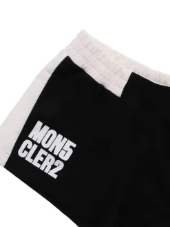Shorts neri e bianchi in felpa di cotone