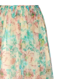 Silk raccolto maxi gonna