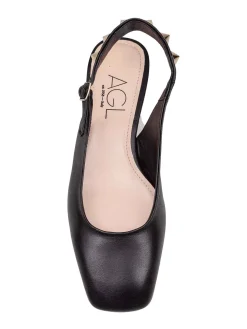 Sling-Back Angie L Spike In Pelle