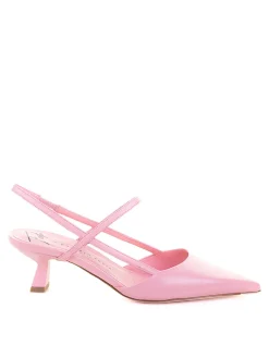 Slingback dcollet a nappa rosa