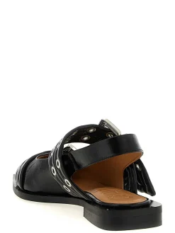 Slingback della fibbia femminile nera