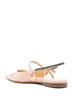 Slingback Flats Crystal Cube