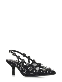Slingback in camoscio