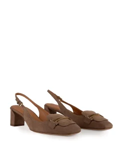 Slingback in pelle