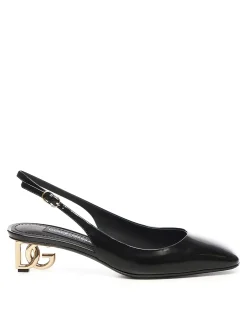 Slingback in pelle di brevetto