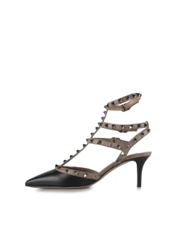 Slingback Rockstud in pelle liscia