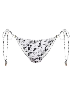 Slip bikini in stampa in bianco e nero