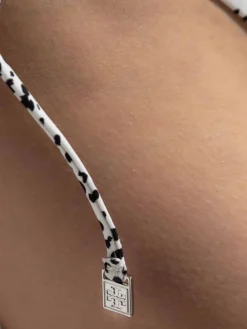 Slip bikini in stampa in bianco e nero