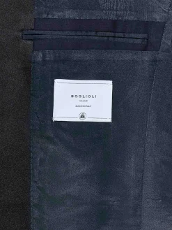 Smoking Blu Scuro In Lana Vergine Stretch