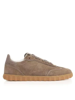 Sneaker a bassa pizzo in pelle divisa