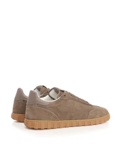 Sneaker a bassa pizzo in pelle divisa