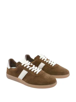 Sneaker arciere in pelle scamosciata marrone