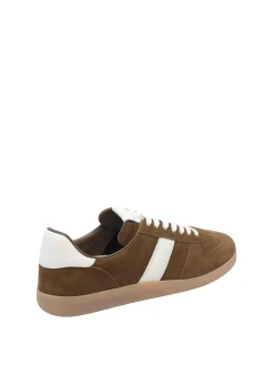 Sneaker arciere in pelle scamosciata marrone