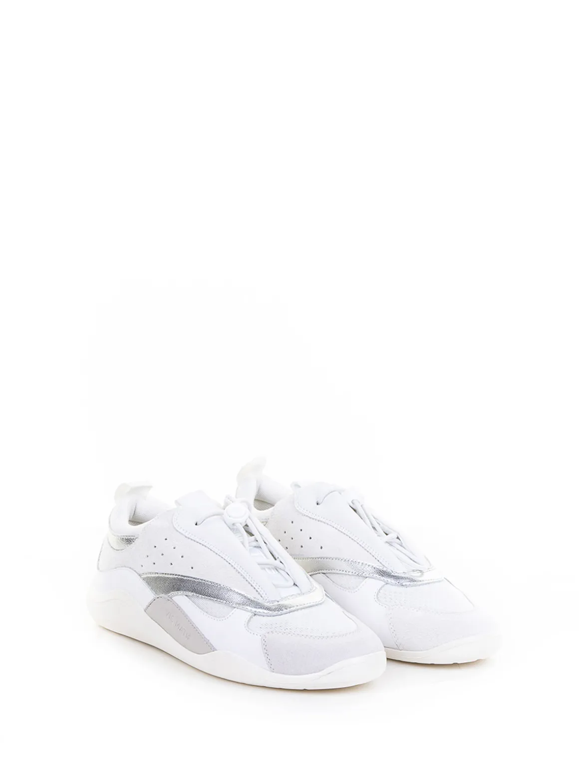 Sneaker Bianco Argento In Pelle