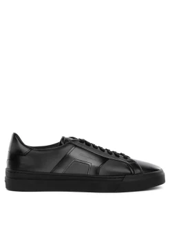 Sneaker Grigio Nero In Pelle