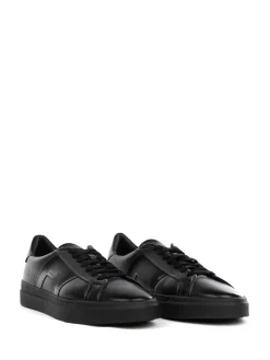 Sneaker Grigio Nero In Pelle