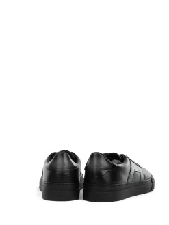 Sneaker Grigio Nero In Pelle