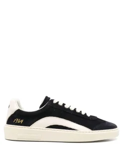 Sneaker in pelle di vitello in bianco e nero