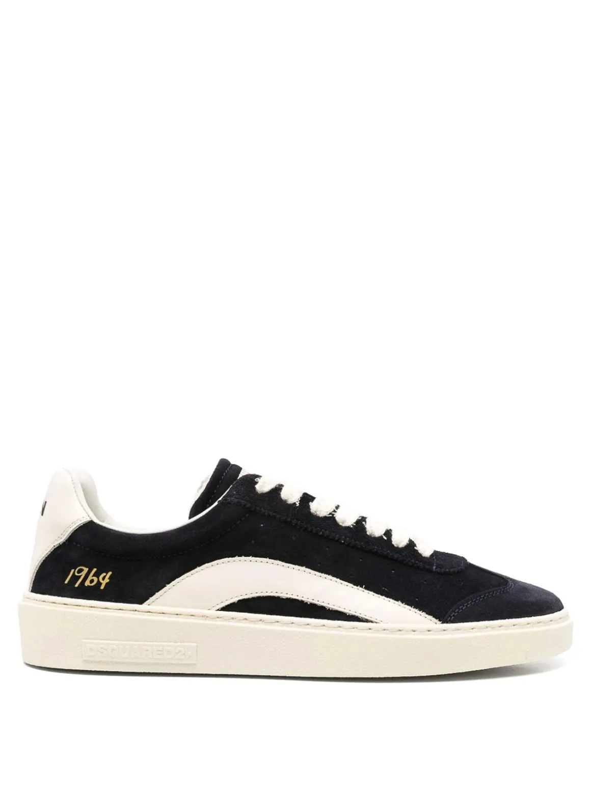 Sneaker in pelle di vitello in bianco e nero