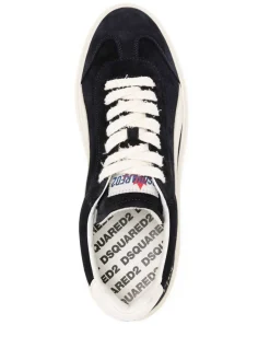 Sneaker in pelle di vitello in bianco e nero