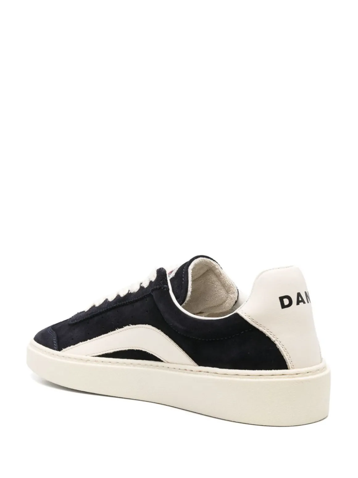 Sneaker in pelle di vitello in bianco e nero