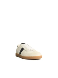 Sneaker in pelle scamosciata bianca ad archer