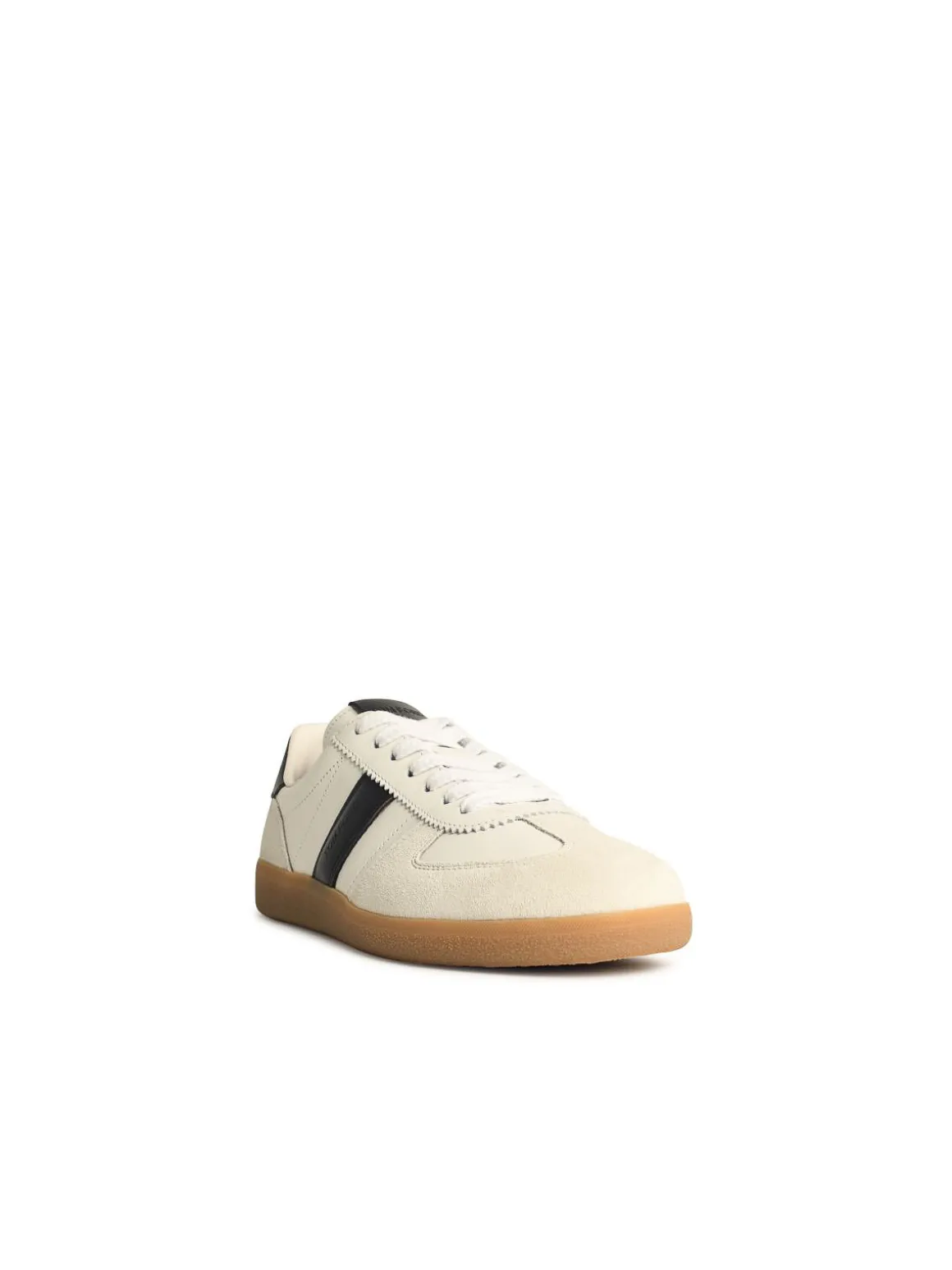 Sneaker in pelle scamosciata bianca ad archer