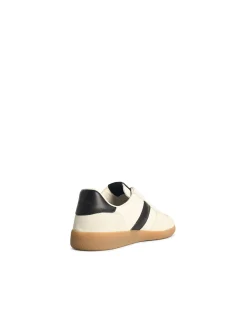 Sneaker in pelle scamosciata bianca ad archer