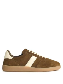 Sneaker in pelle scamosciata marrone arciere