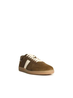 Sneaker in pelle scamosciata marrone arciere