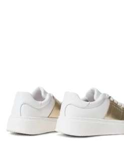 Sneakers A Righe In Pelle