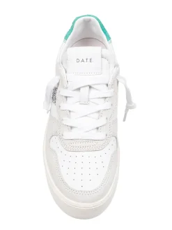 Sneakers Court Platform In Pelle E Camoscio