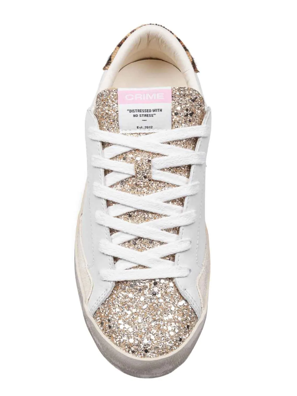 Sneakers Distressed In Pelle E Camoscio