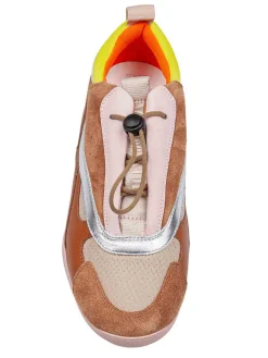 Sneakers In Crosta E Pelle Multicolor