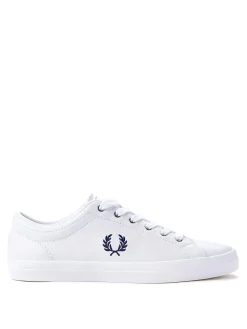 Sneakers In Pelle Con Ricamo Logo