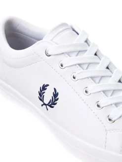 Sneakers In Pelle Con Ricamo Logo