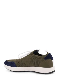 Sneakers Low-Top In Mesh Con Profili In Suede