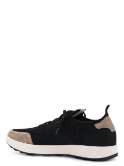 Sneakers Low-Top In Mesh Con Profili In Suede
