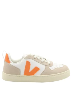 Sneakers V-1O in pelle bianca Fury e mandorla