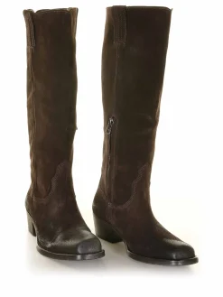 Stivale Alto Marrone in camoscio