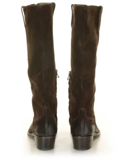 Stivale Alto Marrone in camoscio