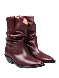Stivale Texano Tabi In Pelle Colore Bordeaux