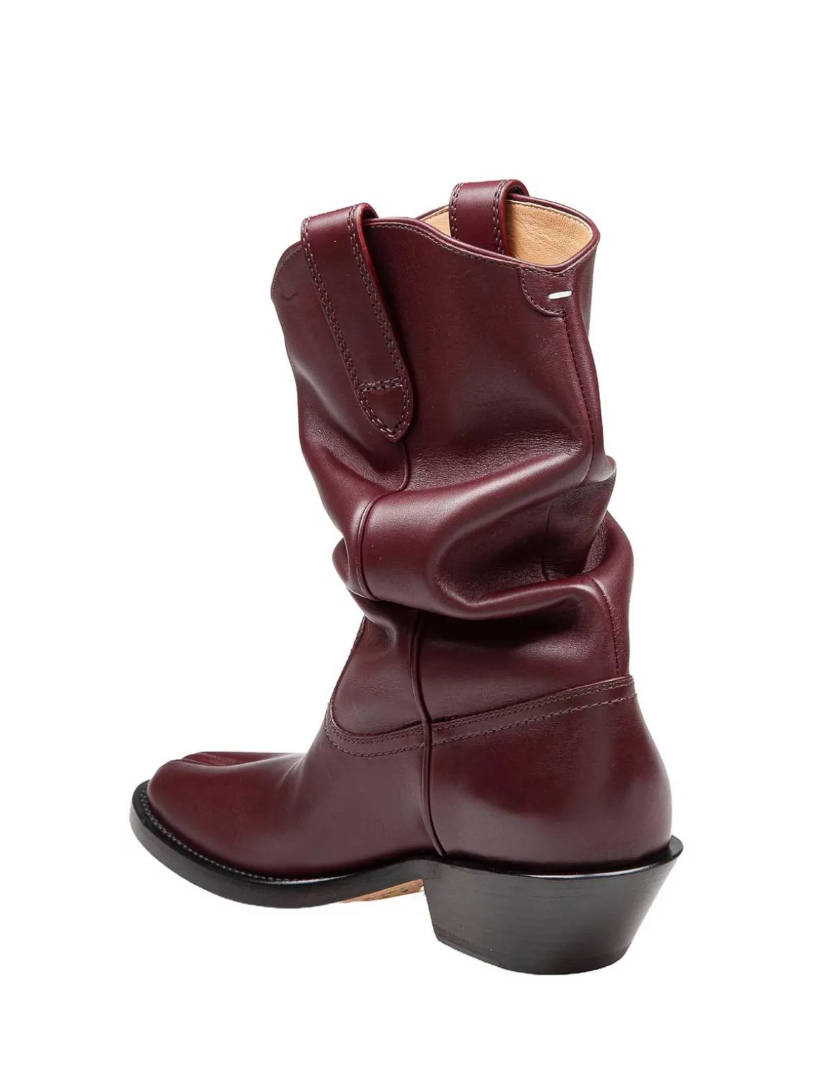 Stivale Texano Tabi In Pelle Colore Bordeaux